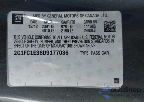 2013 Chevrolet Camaro 2Lt z USA, uszkodzony, nr VIN 2G1FC1E36D9177036